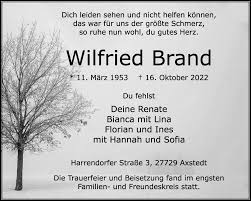 Traueranzeigen von Wilfried Brand