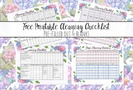 Free Printable Cleaning Checklists Weekly And Deep Cleaning