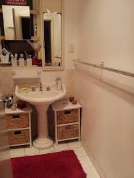 Pin By Kendel Killion On Apartment Small Bathroom Pedestal Sink Bathroom Sink Storage