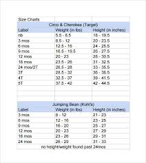 Sample Baby Size Chart 7 Documents In Word Pdf