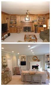 Living Room Before And After Paneling Painted Updated Living Room Remodel Paneling Makeover Room Remodeling