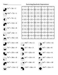 Factoring Quadratic Expressions Color Worksheet 4 Quadratics Color Worksheets Worksheets
