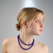 Silvia Kelly 18 Karat Gold and Lapis Lazuli Beaded Opera Length Necklace
