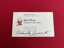 Orlando Ferrante (Disney),"Autographed" (JSA) Business Card (Vintage)