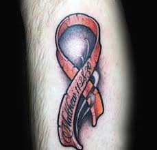 You can be combined this with angel wings tattoo, which will give it an amazing look. 33 Mens Cancer Tattoo Ideas Cancer Tattoos Cancer Ribbon Tattoos Ribbon Tattoos