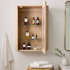 Isley Wall Cabinet, Fluted Glass, Cerused White, West Elm