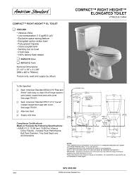 Plumbing fixture is any exchangeable device that can be changed and is connected to a plumbing system and interacts with water. American Standard Compact Right Height Elongated Toilet 3505 000 User S Manual Manualzz