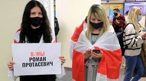 The ryanair flight from athens to vilnius, lithuania, carrying some 170 passengers — among them the journalist, roman protasevich — was flying over belarus when belarusian air traffic. Belarus Ryanair Flight Diverted Passengers Describe Panic On Board Bbc News