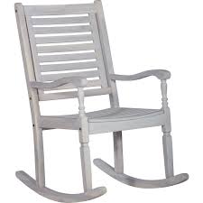 Walker Edison Owrcww Patio Rocking Chair White Washed Acacia Wood Outdoor Rocking Chairs Wood Rocking Chair Patio Rocking Chairs