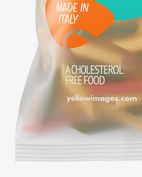 Frosted Plastic Bag With Tricolor Penne Pasta Mockup In Bag Sack Mockups On Yellow Images Object Mockups