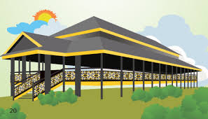 Pada bagian dinding yang paling em,nonjol adalah dari segi warna. Rumah Adat Kalimantan Timur Nama Gambar Komponen Lengkap Pelajarindo Com