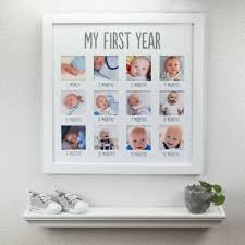 Pearhead 12 Photo First Year Wood Frame In White Buybuy Baby Baby Picture Frames Baby Photo Frames Baby Frame
