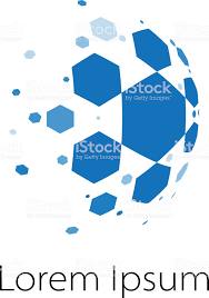 abstract vector spherical symbol of honeycomb cells like a comet or abstract symbols honeycomb