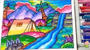 #mewarnai #mewarnaidengancrayon #scenerydrawing #drawing #coloring. 30 Gambar Pemandangan Alam Mewarnai Dengan Crayon Terbaru Kumpulan Gambar Mewarnai
