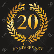The traditional 20th wedding anniversary gift is china, which is a beautiful representation of the delicate balance you've mastered in your relationship after 20 years together. 20 Years Anniversary Golden Label 20th Anniversary Logo Celebretion Royalty Free Cliparts Vectors And Stock Illustration Image 68350010