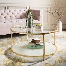 Safavieh Ivy 2 Tier Modern Glam Round Coffee Table Walmart Com Coffee Table Gold Coffee Table Round Gold Coffee Table