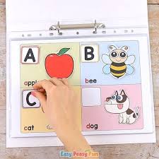 Printable Alphabet Quiet Book Easy Peasy And Fun In 2020 Preschool Learning Activities Kindergarten Learning Activities Alphabet Activities Preschool