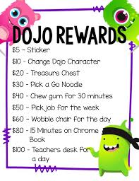 class dojo reward chart and money by wbang ninja plans