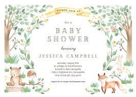 Woodland Creatures Baby Shower Invitation Template Greetings Island Woodland Animal Baby Shower Invitations Animal Baby Shower Invitations Woodland Baby Shower Invitations Free