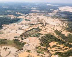 illegal mining environmental damage destruction, buatan AI