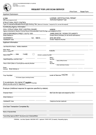 Principal registrations (pr's) and their branch offices (brs) may now use. Fillable Live Scan Form Structural Pest Control Board Printable Pdf Download