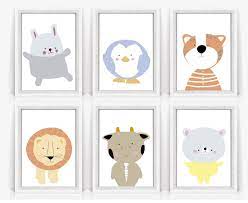 Nursery Animal Prints Cute Funny Playroom Art Baby Decor Etsy In 2021 Nursery Animal Prints Playroom Art Kids Room Poster
