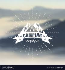 Vector Campinmg Emblem Outdoor Symbol With Blur Mountain Landscape Background Download A Free Pr In 2020 Castle Vector Chinese New Year Greeting Landscape Background