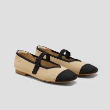 Square-Toe Mary-Jane (Margot Mary-Jane), Nude Peach & Black, EU35 | VIVAIA