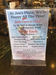Photo Of Joe S Place Lake Forest Ca United States Friendly Bar Tender New Bathrooms Clean Plenty Of Tv Happy Hour Menu Bruschetta Chicken Pizza Fries