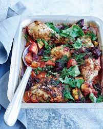 One Pan Roast Chicken Beetroot And Mascarpone Recipe Delicious Magazine