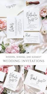 Wedding Invitation Modern Wedding Invitation Set Calligraphy Etsy Modern Wedding Invitation Sets Wedding Invitations Modern Calligraphy Wedding Invitation