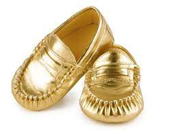 Oh Driver Ruby Press Gold Baby Shoes Gold Moccasins Baby Trumpette