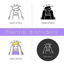 Panic Attack Icon. Anxiety And Depression. Paranoia And Phobia. Migraine  From Stress. Person Afraid And Nervous. Mental Disorder. Flat Design,  Linear And Color Styles. Isolated Vector Illustrations 4438342 Vector Art  At Vecteezy