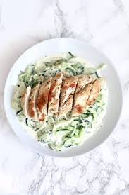 Easy Chicken And Creamy Alfredo Zoodles Low Carb Keto Gluten Free Recipe Healthy Healthy Recipes Food Recipes
