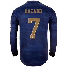 Browse our assortment of 2019 real madrid jerseys and kits in the brand new styles to be worn next season among a wider assortment of officially licensed real madrid gear including shirts. 2019 20 Eden Hazard Real Madrid Away L S Authentic Jersey Soccer Master