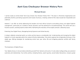 Aunt Cass Checksyour Browser History Porn  Michael Brown [PDF]  media.wickedlocal.com