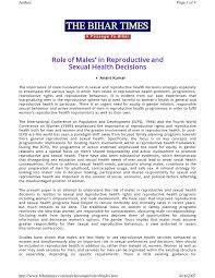 Pdf) Role Of Males' In Reproductive And Sexual Health Decisions