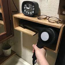 100均 木製ドライヤー収納をdiy インテリア 収納 ドライヤー収納 洗面所 収納