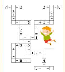 math crossrword interactive worksheet
