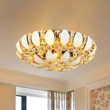 Check out our gold flush mount light selection for the very best in unique or custom, handmade pieces from our shops. W Round Flush Ceiling Light Contemporary Crystal Flush Chandelier In Gold For Dining Room Hl563971 Buy At The Price Of 195 34 In Beautifulhalo Com Imall Com