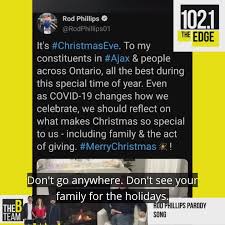 video here's what happens when a loving son takes his elderly mom to see xmas lights in nyc. 102 1 The Edge Finance Minister Rod Phillips Was Caught