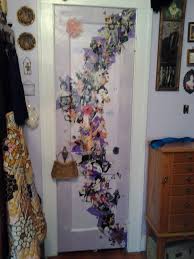 I love to salvage these vintage vintage decoupage paper! Add Art To Your Doors Who Needs Basic White Collage Decoupage Doors Dressing Room Decoupage Ladder Decor Crafts