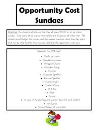 Opportunity Cost Ice Cream Sundae Task For Economics Opportunity Cost Opportunity Cost Lesson Teaching Related