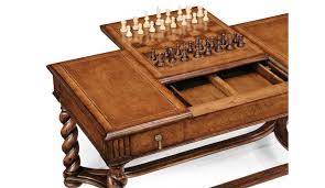 Chess tables are an outstanding choice of furniture, not to mention a great conversation piece. Walnut Parquetry Coffee Table With Reversible Chess Board 06