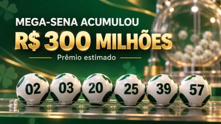 Mega-Sena acumula e próximo concurso tem prêmio estimado em R$ 300 milhões -