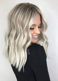 Ash Blonde Sombre Lob Beach Waves Blonde Inspiration Highlights Blonde Hair Colour Shades Cool Blonde Hair Hair Styles
