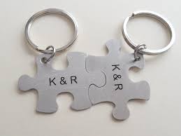 Customize puzzle piece keychains for the other half of your life or for the super closely friends! Puzzle Pieces Couples Keychain Set Matching Puzzles Key Etsy