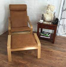 Distressed Leather Look Slip Cover Made For The Ikea Poang Chair Plus Matching Fauteuil Ikea Poang Fauteuil Ikea Ikea