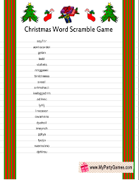 Guess the word challenge | brain riddles for kids with answers. Free Printable Christmas Word Scramble Game