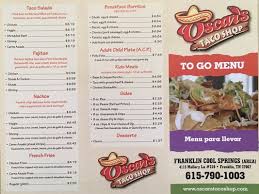 Check spelling or type a new query. Oscar S Taco Shop 34 Photos 136 Reviews Mexican 4115 Mallory Ln Franklin Tn United States Restaurant Reviews Phone Number Menu